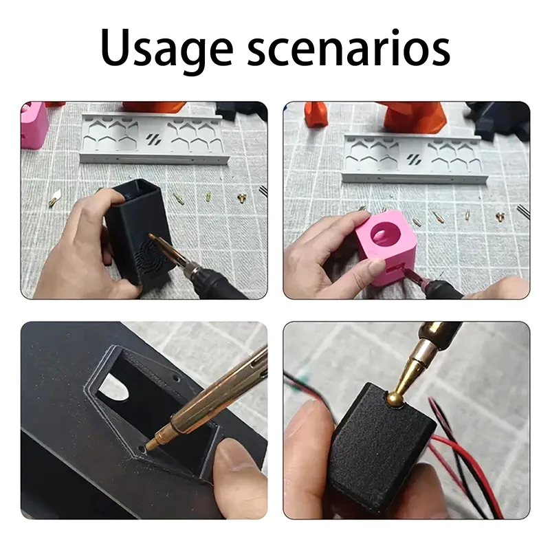 9Pcs/Set Heat Insert Nut Iron Tip Hot Melt Heat Set Insert Tool Soldering Iron Tip 3D Printing Brass Thread Embed Welding Kit