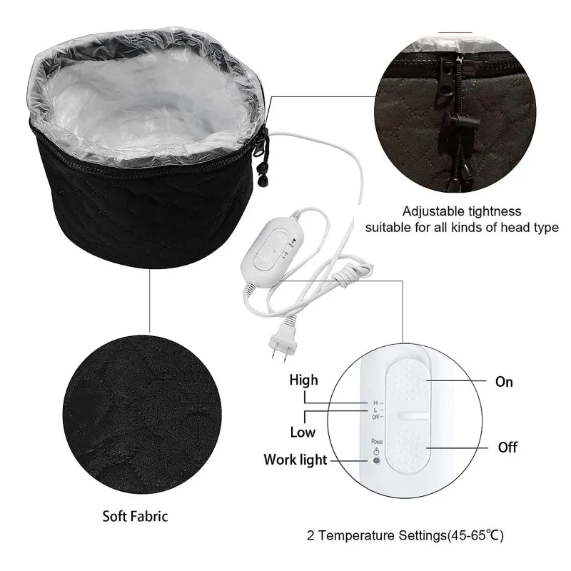 Hair Steamer Adjustable Hair Heating Cap Steamer Nourishing Thermal Treatment