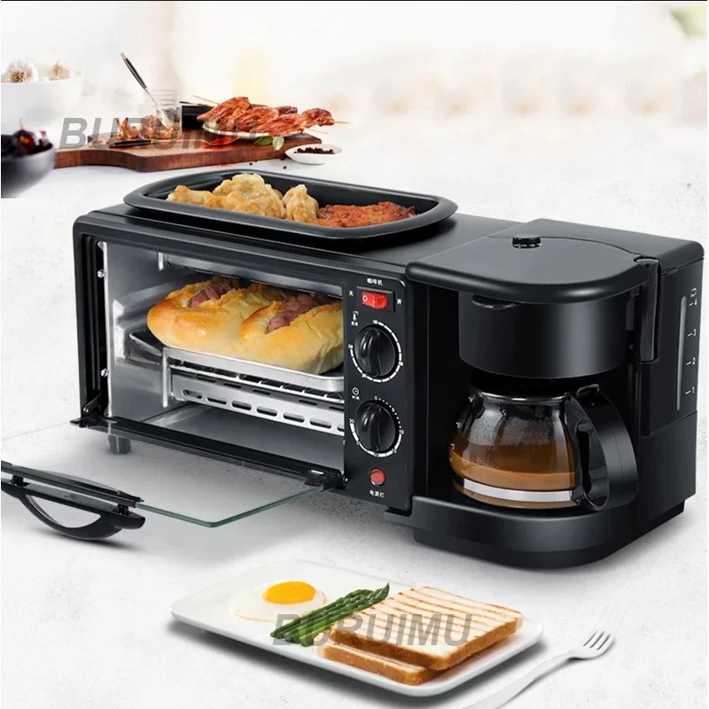 Coffee Maker Breakfast Machine Oven Bread Machine Toaster Toaster Oven 3 in 1 Breakfast Maker Pizza Maker Cooking 6