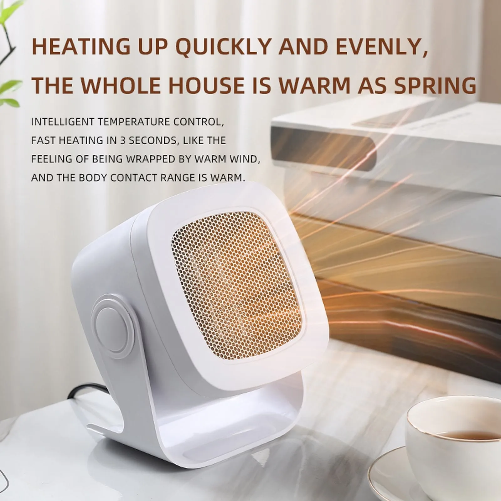 Fast Heating Home Electric Heater Portable Desktop Electric Wireless Space  Heater Battery Operated Space Heater for Camping Tent