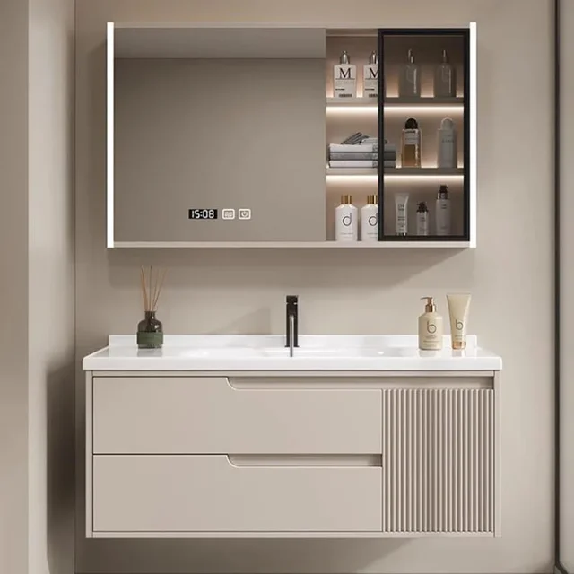 Nordic Mirror Cabinets Display Lights Closets Vanity Standing Storage Mirror Cabinets Salon Mobile Specchiato Bathroom Furniture