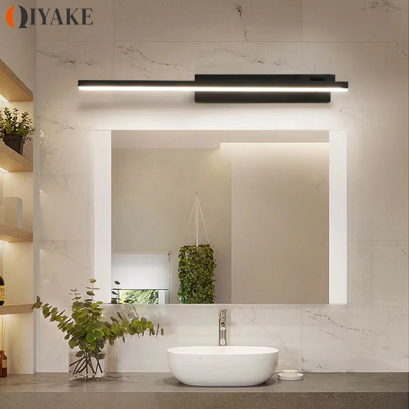 Modern LED Wall Light Bathroom Wall Mirror Cabinet Dresser Black White Light Fixtures AC90-260V Home Decoration Lamp
