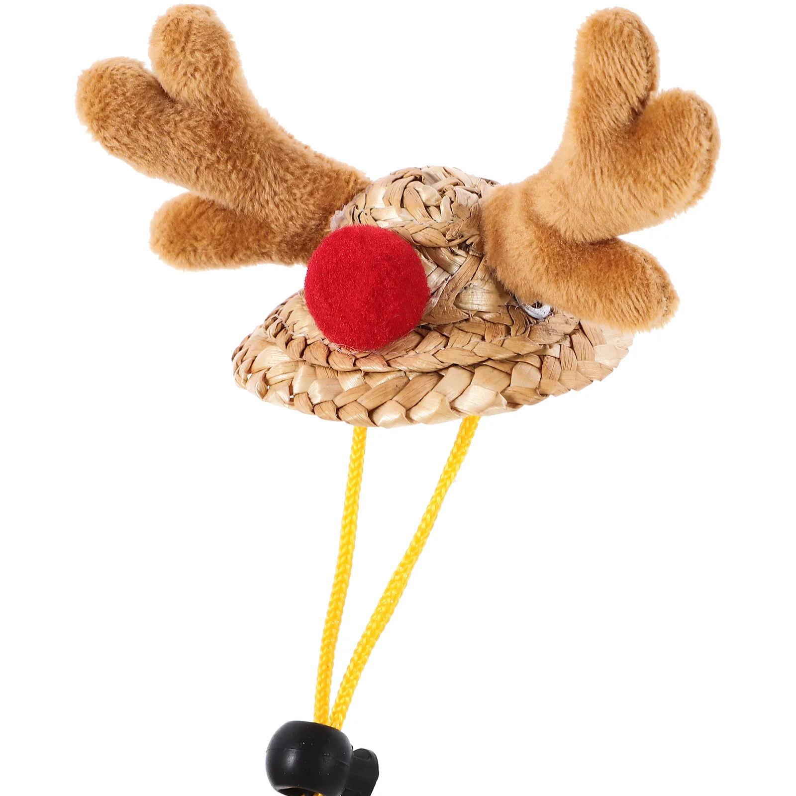

Christmas Elk Hat Hand-knitted Small Animal Suitable for Hamsters Hedgehogs with Adjustable Shoulder Straps