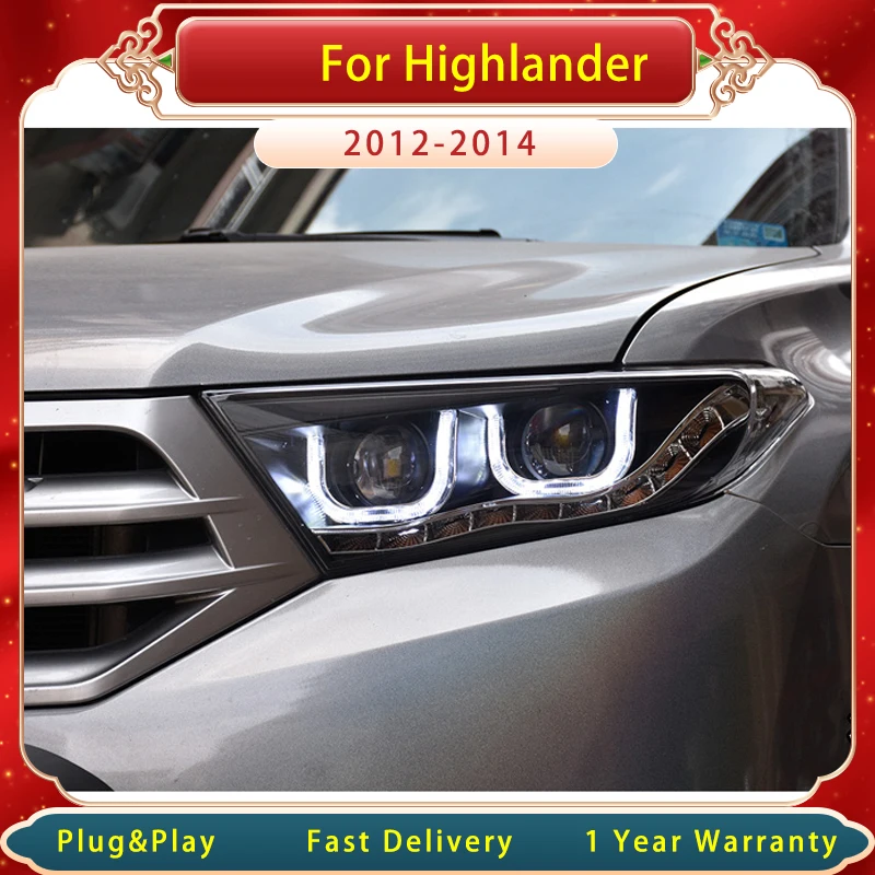 

Car Head Light For TOYOTA Highlander 2012-2014 Upgrade LED Headlights Dynamic Turn Signal LensDRL Head light Assembly