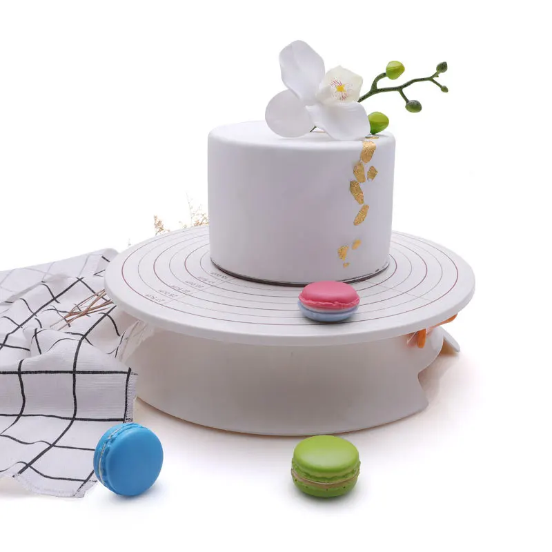 Cake Decorating Turntable,Push Mute Cake Turntable,ABS Mounting  Turntable,Kitchen Accessories Locking Device