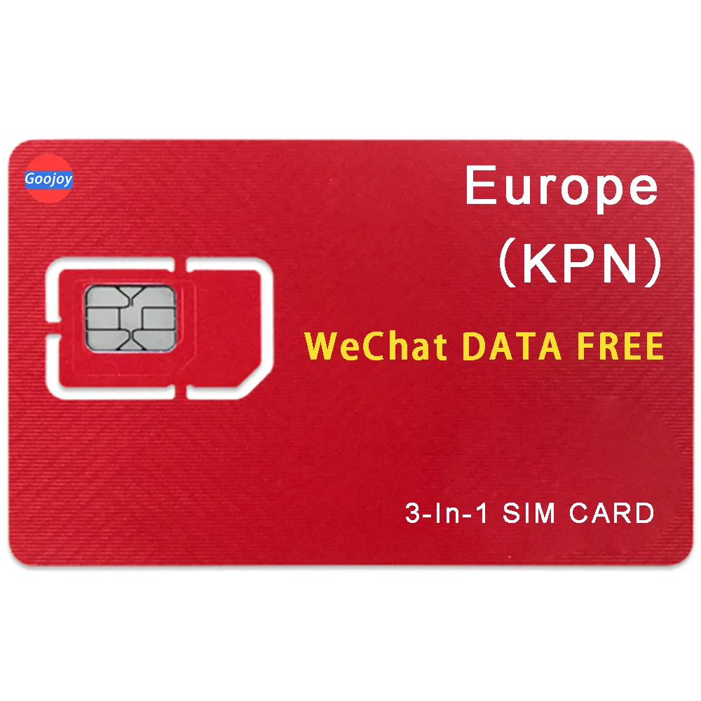 KPN Prepaid Data card Europe,WeChat FREE Unlimited Data,Calls,SMS Sim