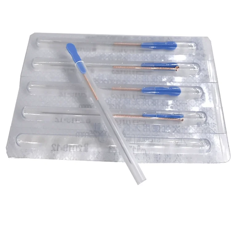 100 pcs copper hand acupuncture needle for single use with tube HuaTuo acupuncture needle