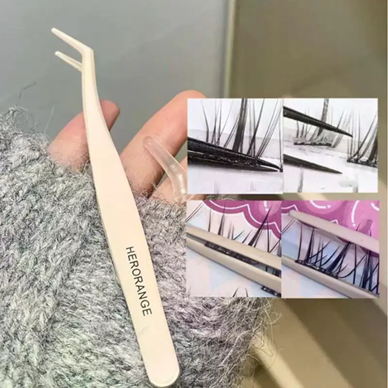 안티스틱 핀셋 끈적이지 않는 DIY 둥근 디자인 전문 접목용 안티스틱 무접착 인조 속눈썹 핀셋