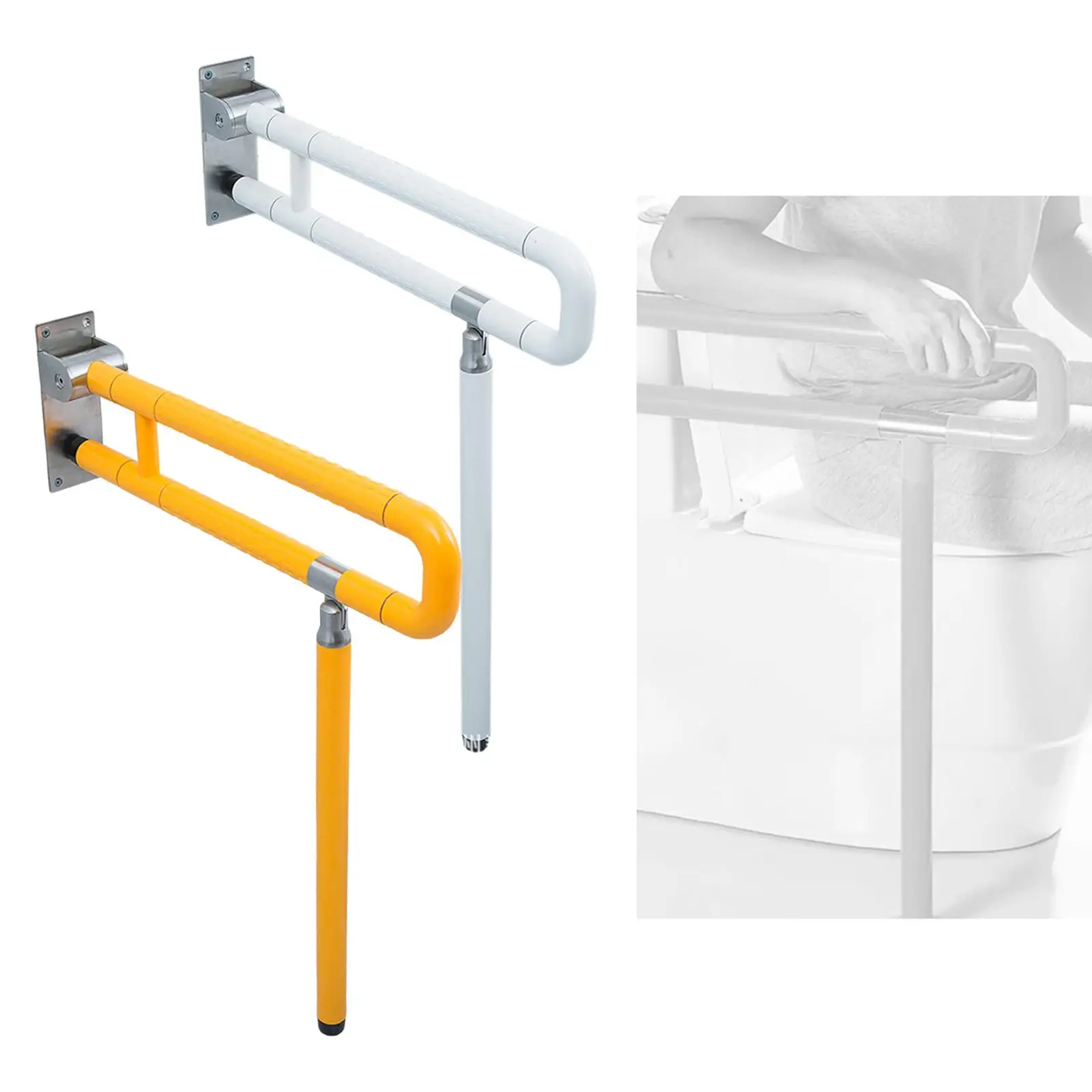 Foldable Handicap Grab Bars Toilet Rails with Shower Handle Handrail Grab