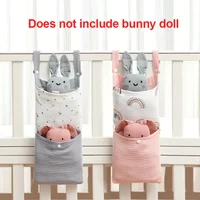 Sacs de rangement suspendus pour lit de bébé, organisateur de berceau en coton pour nouveau-né, poche à couches pour jouets, ensemble de literie, accessoires, sacs de magasin de couches 2