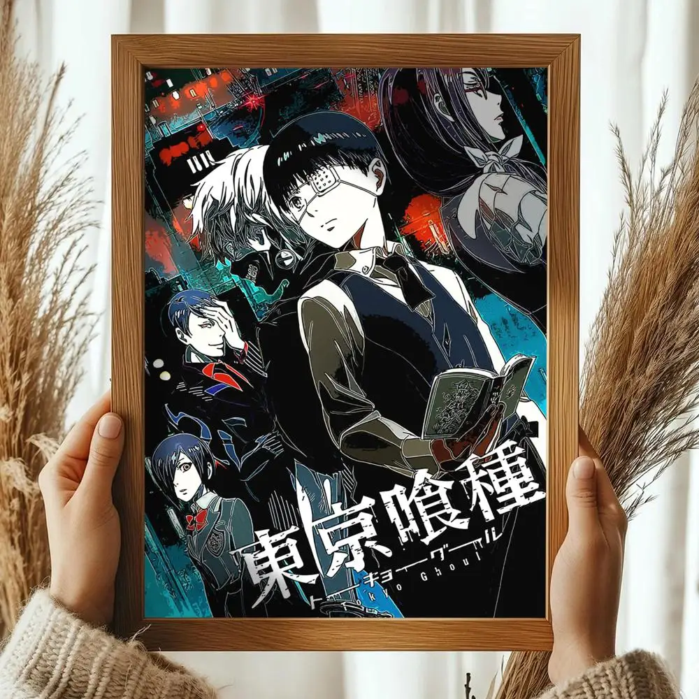Anime-Inspired Tokyo Ghoul Art Linen Canvas Poster