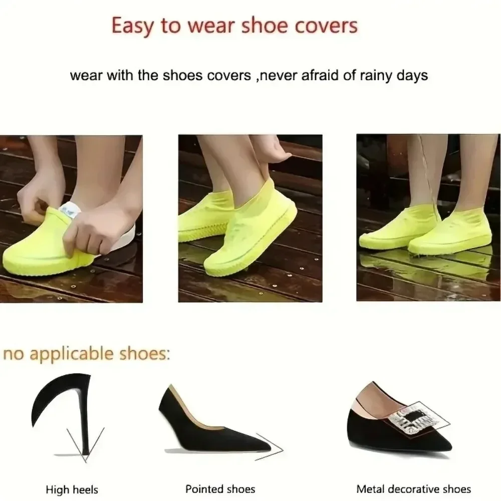Shoe Waterproof Shoes Covers Rain Boots for Women Cover Biker Raincoat Pair Outdoor Rubber Boot Footwear Equipment Gear Home