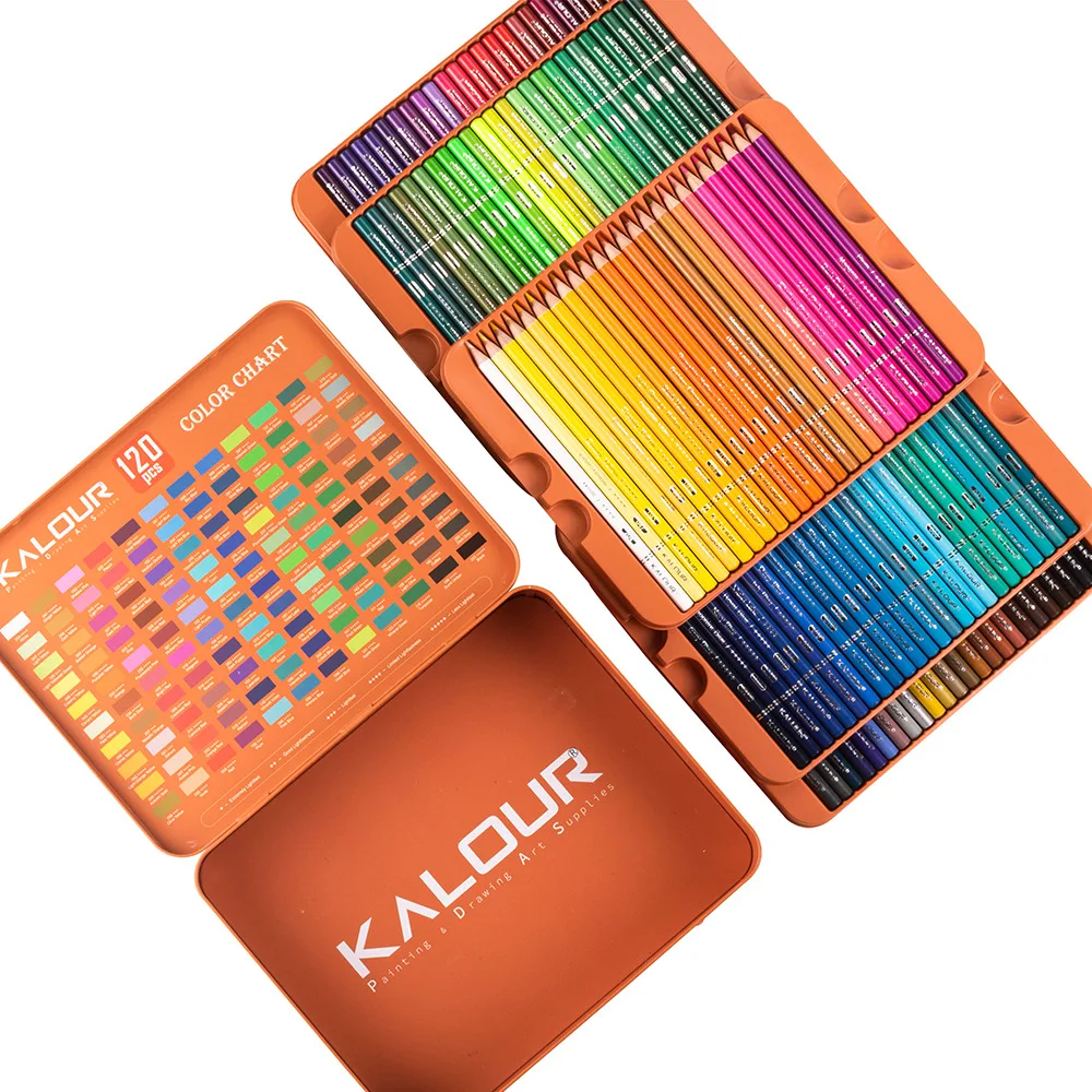 週末限定値下げ！エドル カラー 120ｇ 多色セット120本 KALOUR 120 Colors Oil Colored Pencils Set Soft Wood Drawing Sketch
