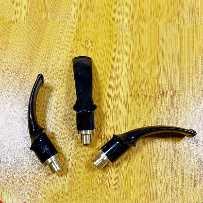 Smoking Pipe Specialized Bent Mouthpiece Acrylic Mouthpiece for 9mm Flue Wood Tobacco Pipe Accessories