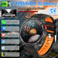 2025 New Outdoor Sports Smart Watch Men HD Screen 1100mAh Large Battery Long Standby Time Bluetooth Call Sports Watch Waterproof