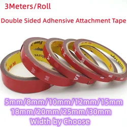 5mm 8mm 10mm 12mm 15mm /20mm /30mm Width Car Special Double Sided Attachment Tape Adhesive Sticker for LED Strip Light Tape