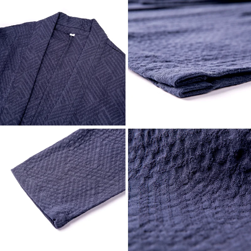 Men Chinese Traditional Dress Medium Length Coat Cotton Linen Windbreaker
