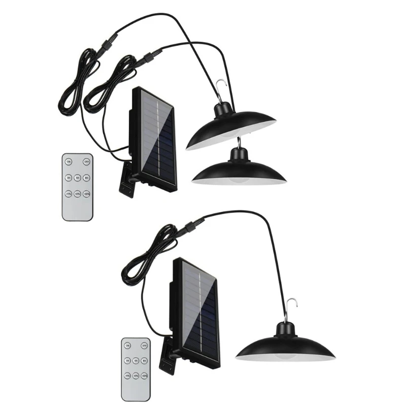 

Vintage Solar Powered Pendant Shed Light Waterproof Hanging LED Chandelier Lamp with Remote Control for Patio Garden 45BE