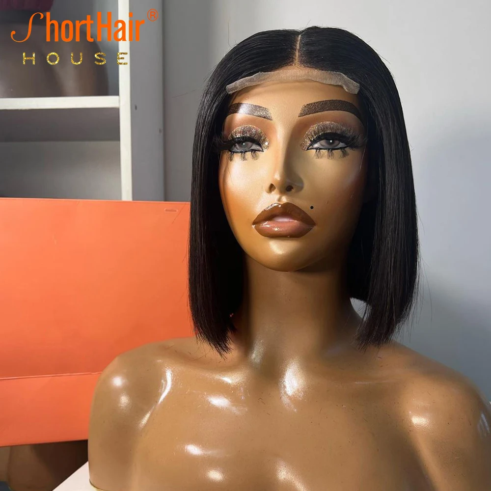 Lace Front Wigs Human Hair Wig Highlight Straight Short Bob Wigs Human Hair Lace Frontal Wigs Brazilian Invisible Lace Closure Wig 250%
