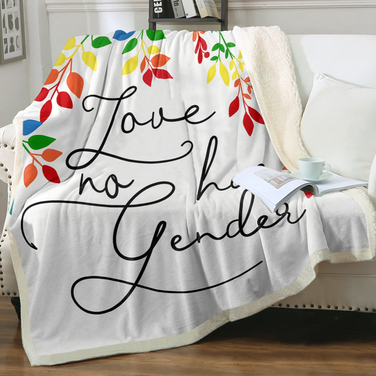 Флисовое одеяло с надписью «Love» для подростков и взрослых