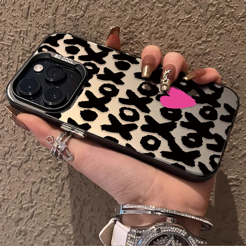 Black Sexy Lip Print Love Plating Phone Case