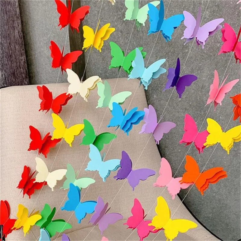 Birthday Streamers Party Decorations Butterfly Shaped Paper String