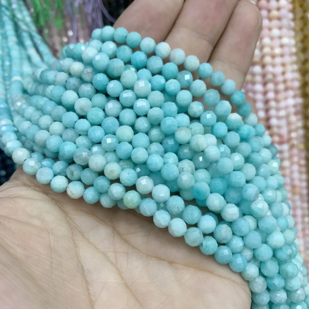 Natursteinperlen, 6 mm, facettiert, Aquamarin, Apatit, rund, Zirkon, grüner Aventurin, lose DIY-Perlen für die Schmuckherstellung, 38,1 cm – Detail 10