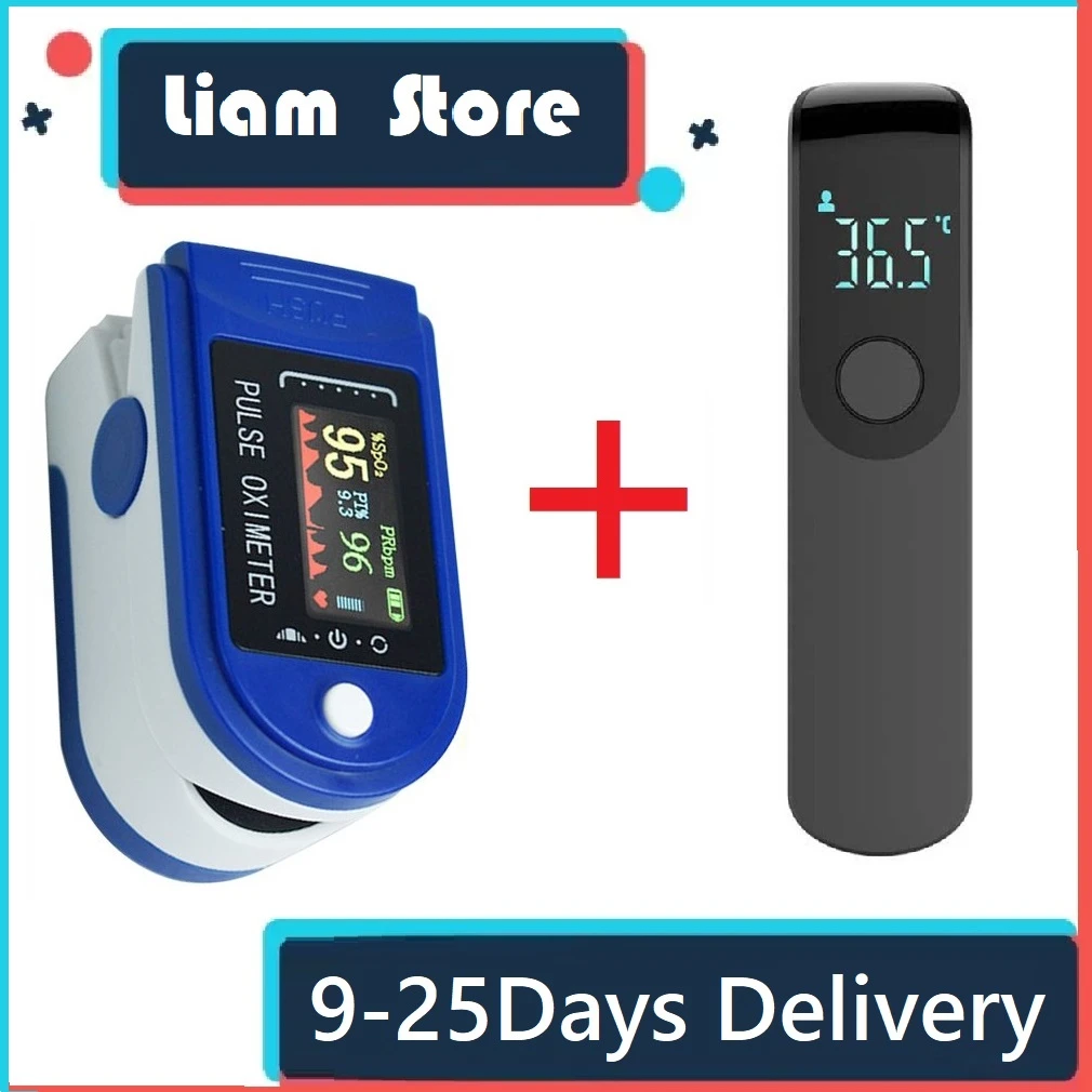 Infrared Forehead Thermometer Finger Clip Oximeter Pure Heart Rate Monitoring Device Pulse