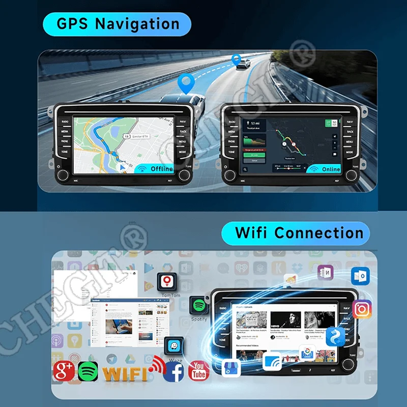 2Din Car Radio 4/8Core Android 13 Auto radio Multimedia Player 64G for VW Volkswagen Golf 5 6 Passat B6 Car Intelligent Systems