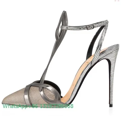 

Lady mesh sexy hollow demand bling design high heel 10cm sexy party dress rhinestone sequin slingback sandals footwear size 3341