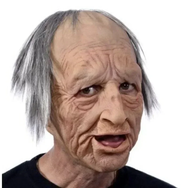 New Old Man Mask Halloween Party April Fool's Day Wrinkle Full For Head Mask Face Party Supplies Thriller Cosplay Props