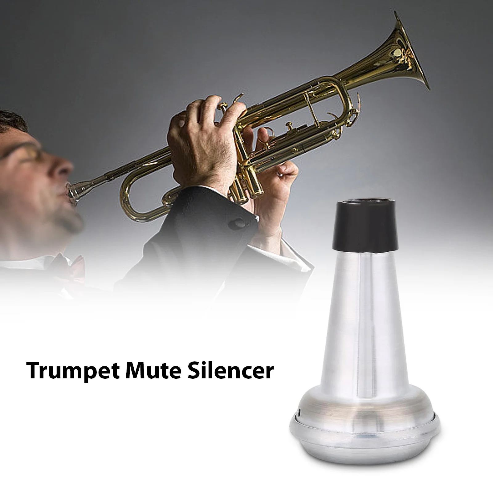 

Trumpet Mute Silence Aluminum Alloy Mute for Trumpet Noise Reducer Anti-disturbance Weak Sound Dampener with Rubber Edge