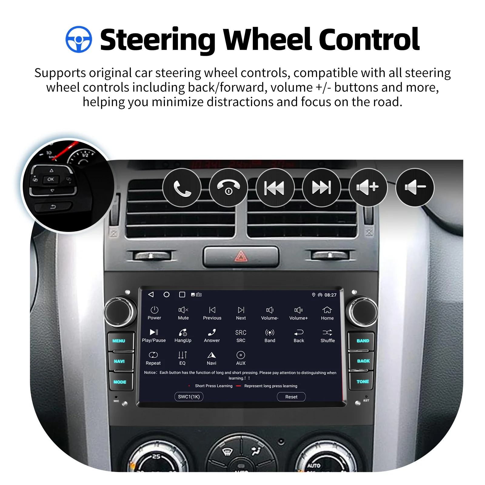 ESSGOO 7" Android 14 Car Stereo Radio Carplay Android Auto For Opel Vauxhall Corsa C/D Antara Astra Zafira RDS Wifi Mirror Link