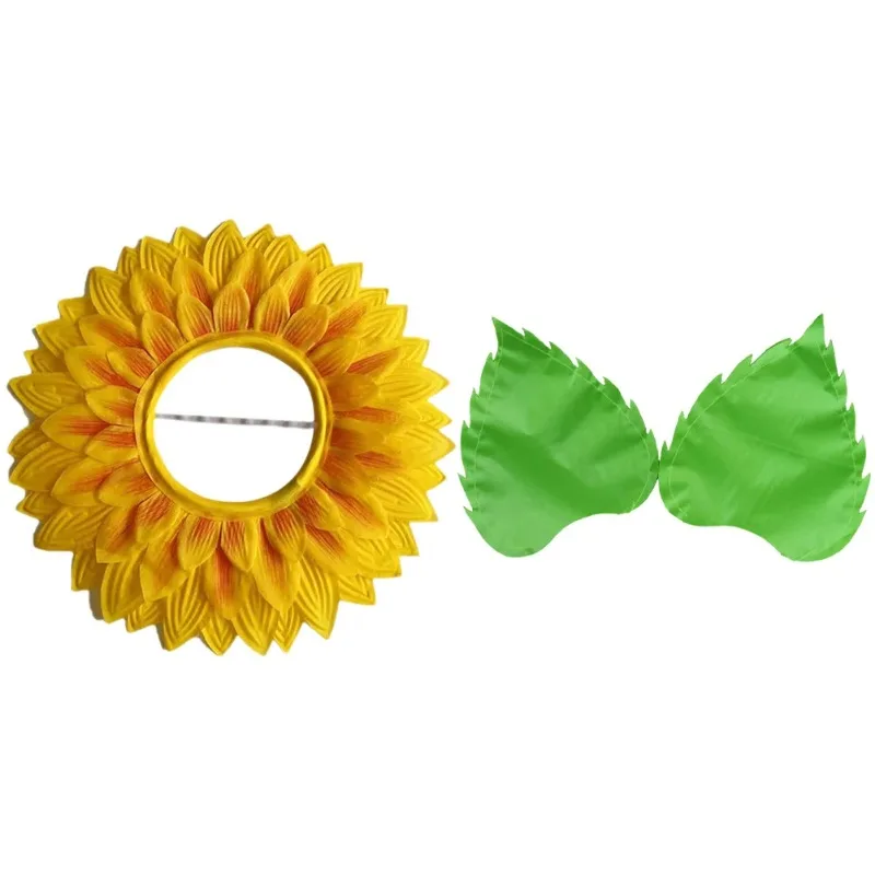 Sunflower Head Set 1set Children Dance Show Face Games Opening Ceremony Entrance Props Sun Face Set Cosplay sunflower head set