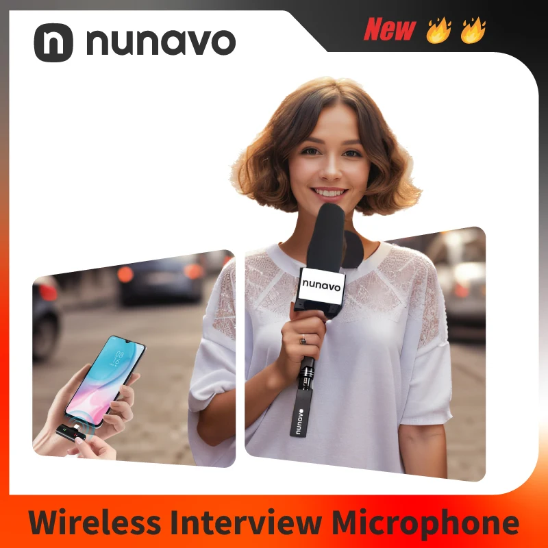 NUNAVO 무선 핸드헬드 콘덴서 마이크, 샷건 마이크, XLR 마이크, 전문 스트림 비디오 방송 인터뷰