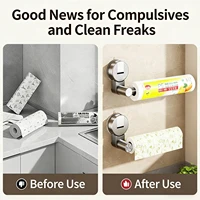 ที่แขวนกระดาษทิชชู่แบบสุญญากาศ ที่ใส่กระดาษเช็ดมือในครัว ที่ใส่กระดาษชำระ ตู้เก็บของ ที่วางกระดาษเช็ดปาก อุปกรณ์ในห้องน้ำ 5