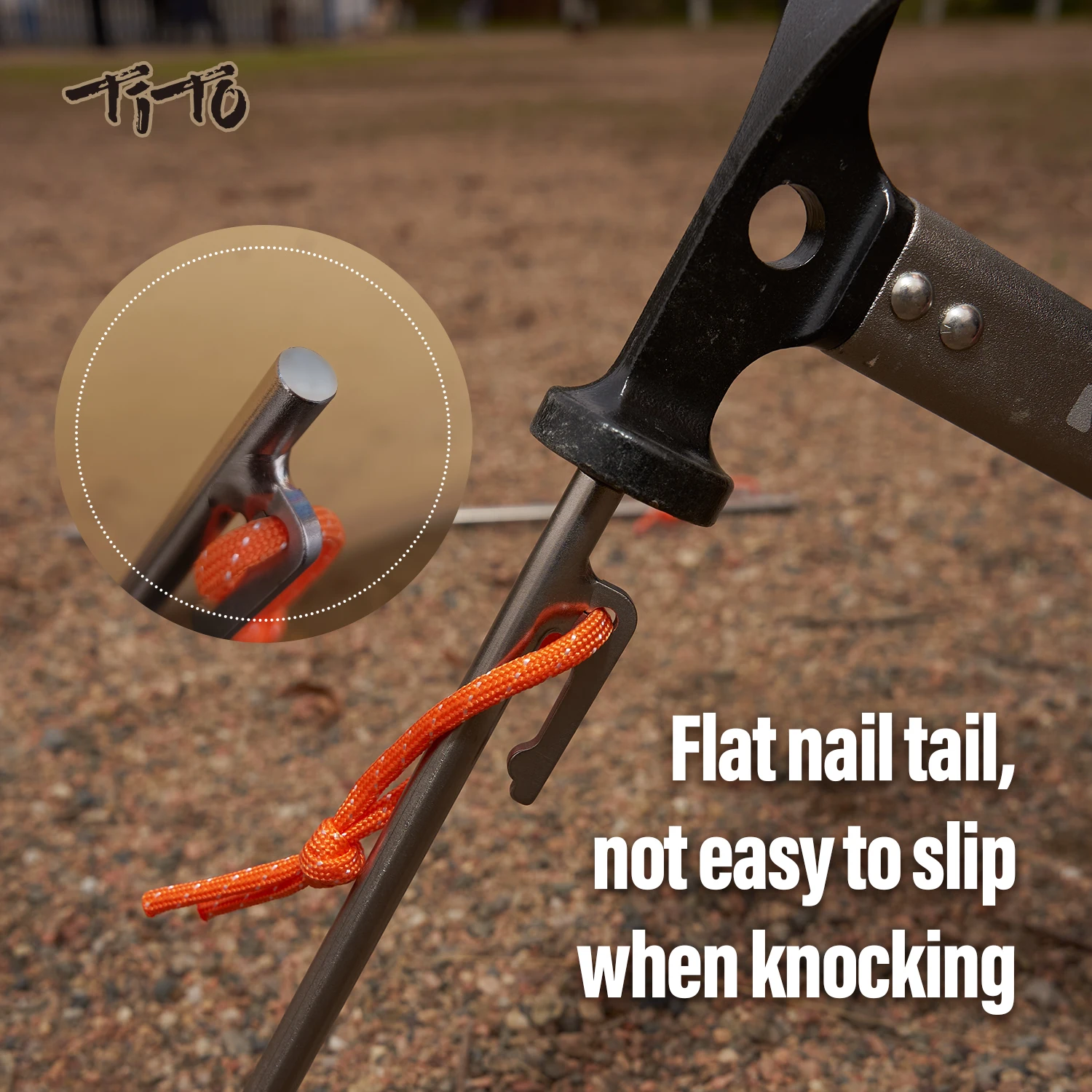 TiTo Titanium Alloy Tent Pegs Outdoor Camping Tent Nail 20/24/30/35/40cm