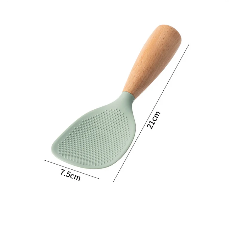 Silicone Spatula Non-stick Pan Special Household High Temperature Resistant Stir-fry Spatula Extended Wooden Handle silicone spatula silicone kitchen utensils