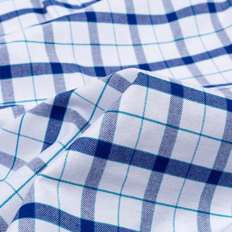 Summer 100% Cotton Oxford Men's Shirt Short Sleeve Plaid Striped Male Clothes Business Regular Fit Dress Shirts Oversized 7XL 6X 6
