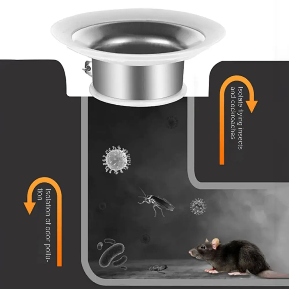 Prevent Backflow Toilet Odor Stopper Squatting Pan Accessories Bathroom Fitting Sewer Anti-smell Plug Stainless steel