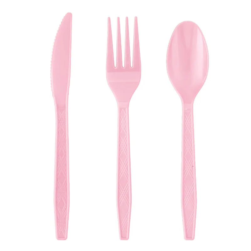 Party Decorations Solid Color Party Set Disposable Tableware Paper Cup Napkin Plate Tablecloth Knife Fork Spoon For Kids
