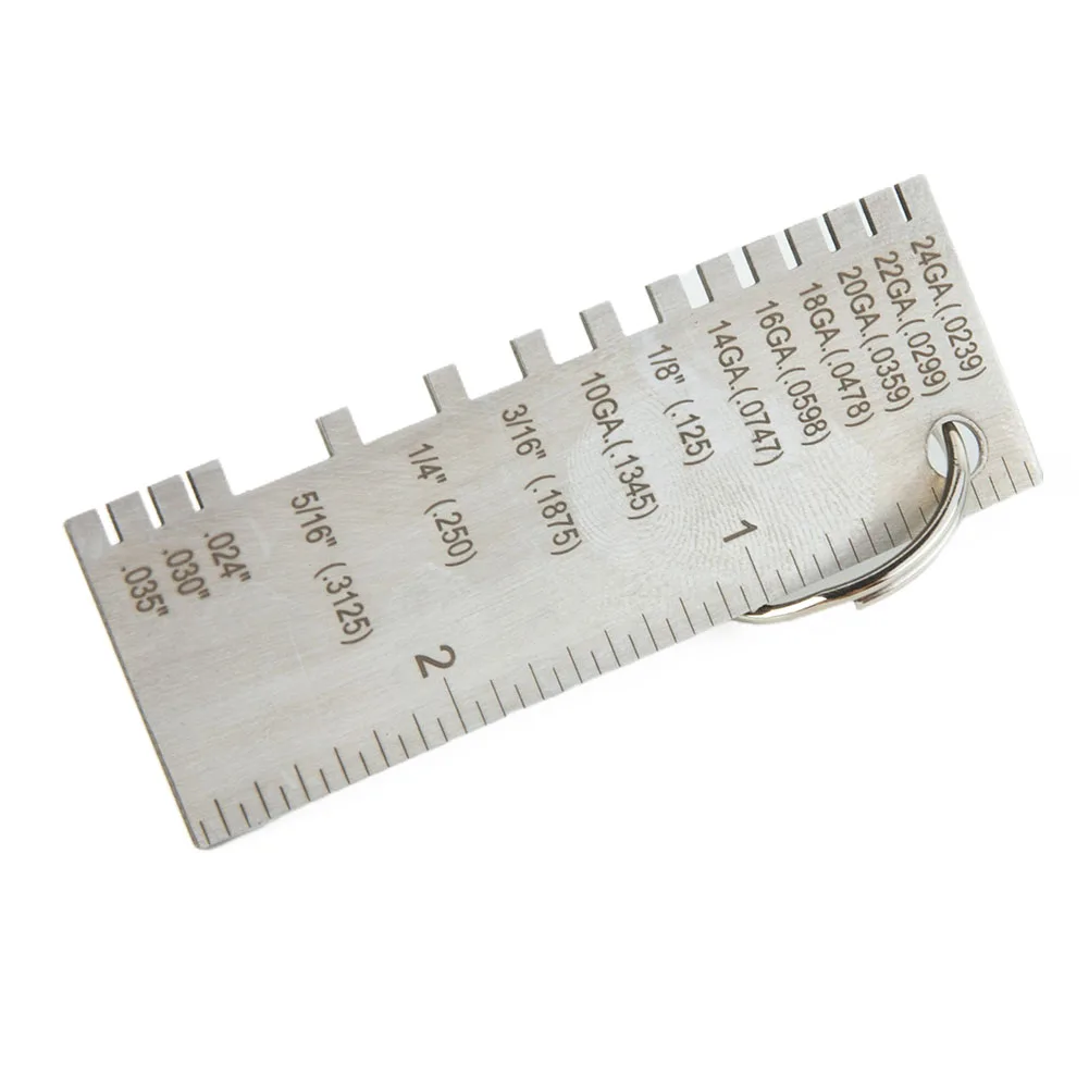 

Stainless Steel Wire Metal Plate Thickness Gauge Welding Gage Measuring Ruler an essential tool for welders and carpenters