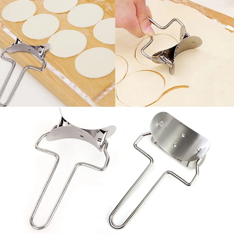 304 Stainless Steel Dumpling Maker Dough Circle Roller Kitchen Pasta Baking Accessories