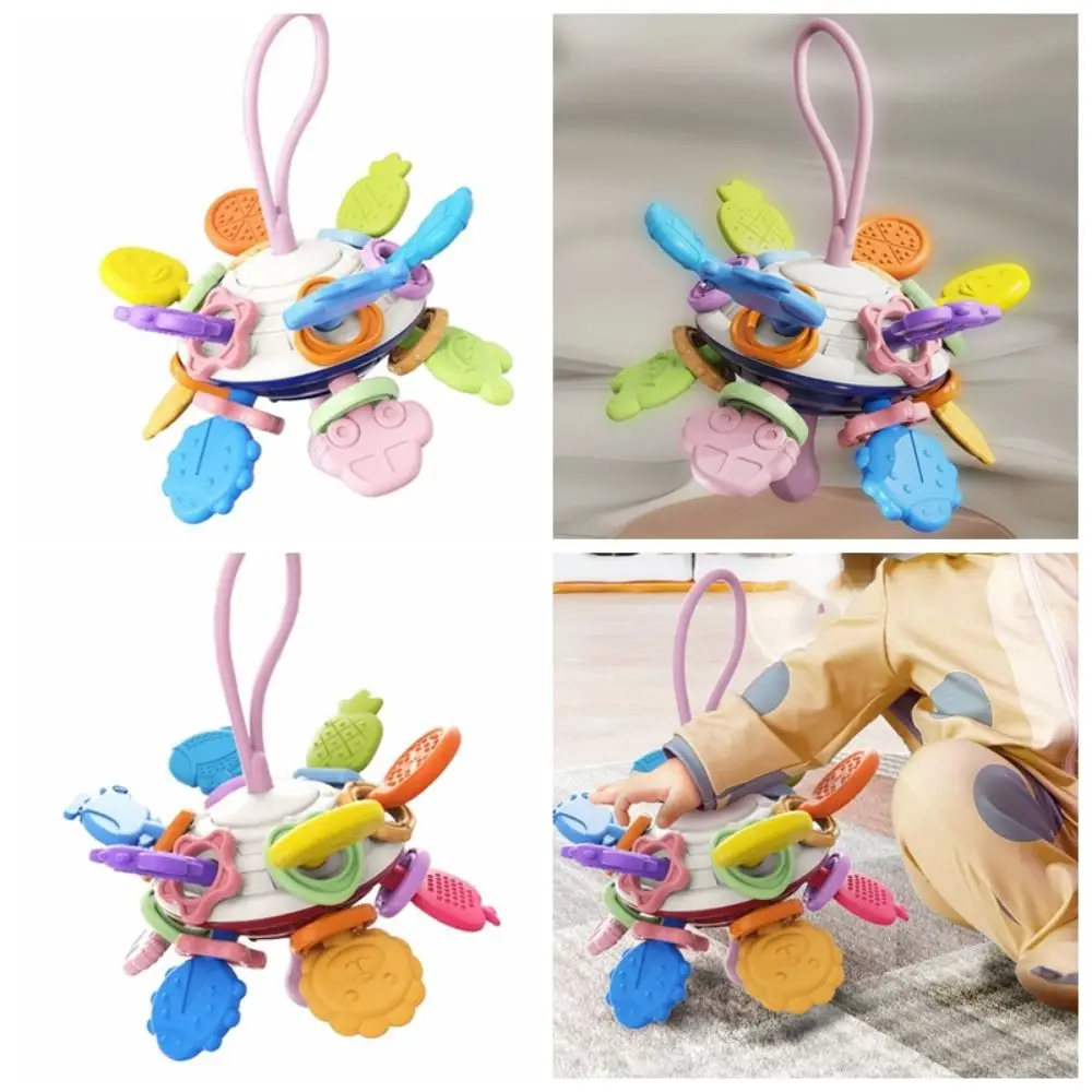 

Colorful Baby Sensory Teething Toys UFO Durable Grabbing Ball Baby Toy Safety Animals Fruits Hand Catch Ball Motor Skills