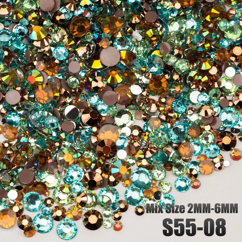 VDD 30/100g Neue Mix Größe 2-6mm Harz Strass Kristall Farbe AB Flatback Steine für DIY Handwerk Nail art Dekorationen Großhandel – Detail 13