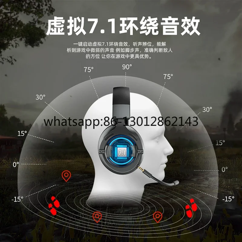 무선 헤드셋 e스포츠 게임 헤드셋 2.4G 제로 딜레이 오디오 인식