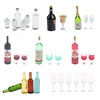 1set 1/12 Dollhouse Miniature Accessories Mini Wine Bottle Set Simulation Drinks Model Toys For Doll House Decoration 1