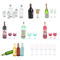 1set 1/12 Dollhouse Miniature Accessories Mini Wine Bottle Set Simulation Drinks Model Toys For Doll House Decoration 1