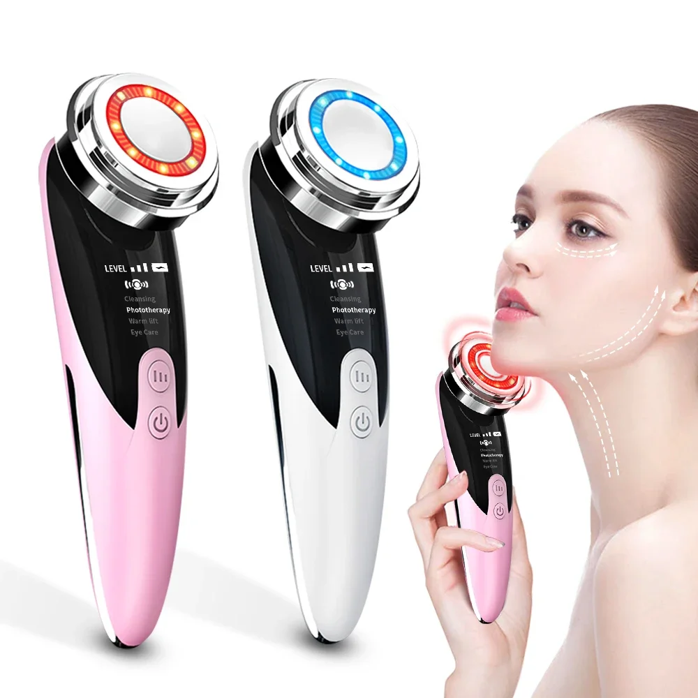 Face Massager Skin LED Facial Lifting Beauty Vibration Wrinkle Removal Anti Aging Radio Frequency Rejuvenation Radio Mesotherapy