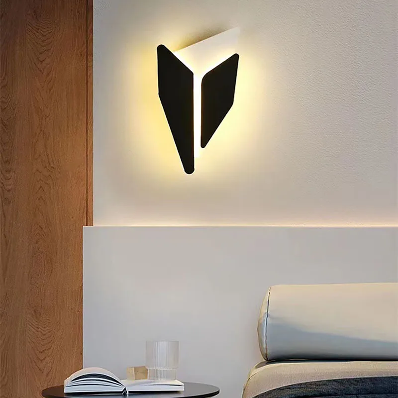 

Modern LED Wall Lamp Spin White/Black For Bedside Study Living Room Aisle Wall Sconces Indoor Home Decor Lighting Fixture Luster